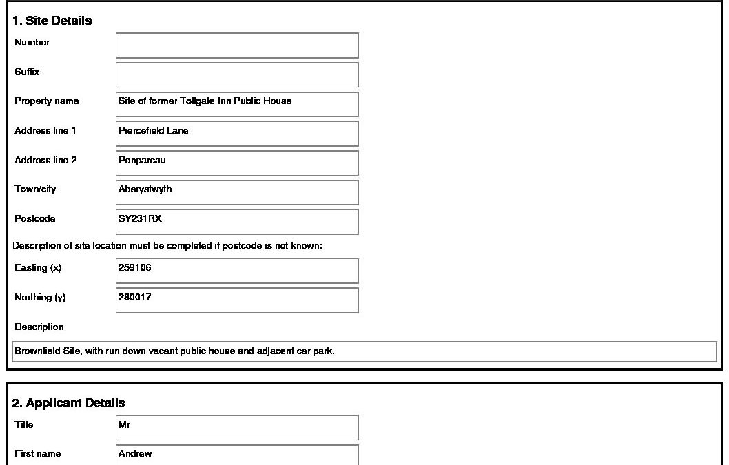 draft application form